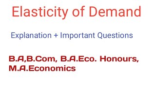 Elasticity Of Demand