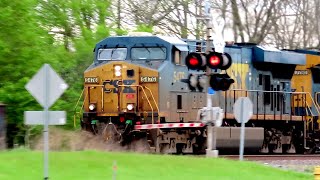 CSX Herzog Train Rounds the Curve Out of Pendleton, IN