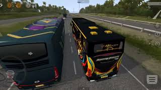 ngeblong !!! mod bussid Hino RK8 SR3 Ultimate livery Agung sejati - bus simulator indonesia gameplay