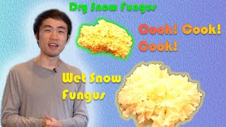 Cook This Big Fat Mushroom! Snow Fungus-Simple and Easy! Vegan, Subtitle CC