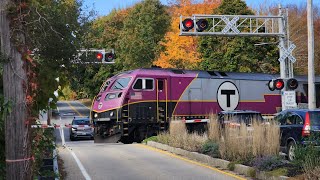 Greenbush bound Commuter Rail train crossing at Beaver Dam Road.