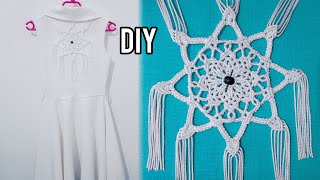 👉💥#EP9 | I Change my Simple Dress To A Wedding Dress By This Macrame Mandala. Easy  And Beautiful 😍