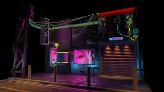 3D Modeling in Blender - Cyberpunk Street Part 11: Textures