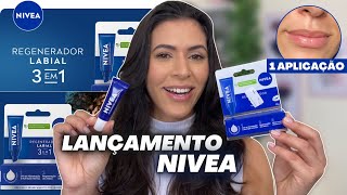 REGENERADOR LABIAL 3 EM 1 NIVEA LANÇAMENTO - Hidratante Labial Nivea - Vale a pena? | Make com Lari