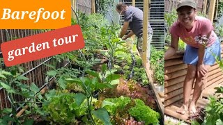 Barefoot garden tour in Germany/Harvesting something!