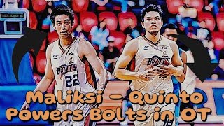 Bolts Sumadal Kay Maliksi at Quinto sa OT | Nocum Nagtala ng 29 Points Career High