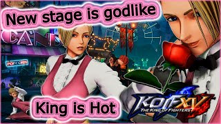 The King of Fighters XV Trailer reaction King = hot and this is probably the best looking new stage!