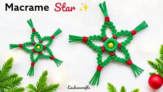 Christmas Macrame - Macrame Star Ornament | DIY Star Making for Christmas