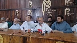 Zulfiqar afghani President of Pakistan people's party peshawar city addressing a press conference