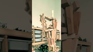 Jenga Blocks Chaos: LEGO Trucks Double Strike #maxd #gravediggermonstertruck #monsterjam #toytruck