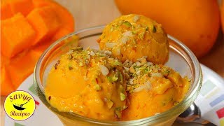 Mango Ice Cream Recipe - Homemade Ice cream (Only 3 Ingredients) | No Eggs | No Cream