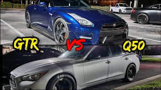 Nissan GT-R VS Built Infiniti Q50, MKV Supra, BMW 550I, & Q60!