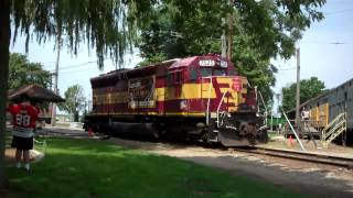 WC 7525 Departs Depot St. at the Illinois Railway Museum in Union IL.