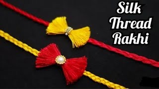 How to make a Silk thread rakhi || Homemade rakhi || Beautiful rakhi designs ||