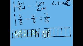 Subtracting fractions with regrouping