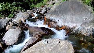 Amazing waterfall and ice cold stream on the way to Ghandruk