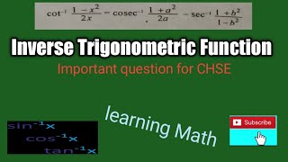 #CHSE mathematics#inverse #Trigonometric Function# part-11 for #class-12👍