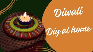 Diwali diy/diya making/cement diy