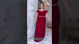 Vestido Plus Size Longo de Festa com Alça Fina