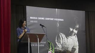 Carta de la Maria Carme Junyent Figueras en el seu comiat.