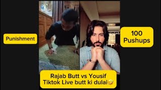 Rajab Butt Fight With Yousif TikTok Live||100pushups punishment ||TiktokLive