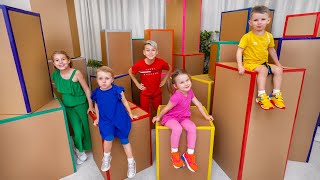 Vania Mania Kids hide and seek in big carton boxes