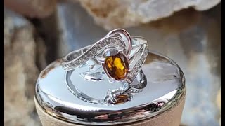 Natural Spessartite on Sterling Silver 925 Ring