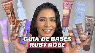 GUIA DE BASE RUBY ROSE [Soft Matte, Natural Look, Feels, Feels Mood, Stay Fix] Como usar/ Diferenças