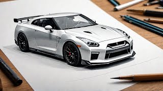 "How to Draw a Nissan GTR R35 Like a Pro | Easy Tutorial"