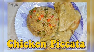 طريقه عمل البيكاتا بالشامبنيون مع الرز بالخضار باسهل طريقه   How to make champagne chicken piccata