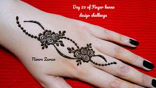 Day 20 of Finger henna design challenge | one finger mehndi design | mehandi ka design