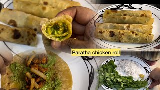 Chicken paratha roll/ Green chutney/ Kerala snacks box