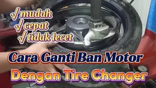 cara mengganti ban motor pakai tire changer@BangkitMotor87 #banmotor #tire #tirechanger