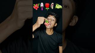 Emoji Fruit Eating Challenge 😋👉🍒🍭🌹🥩🍋#shorts #food #mukbang  #youtubeshorts