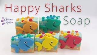 Happy Sharks  Soap   – Soap making tutorial – SUBTITLED