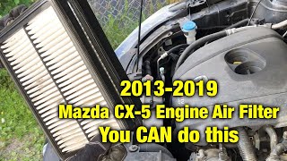 HOW TO REPLACE Engine Air Filter on a 2013-2019 Mazda CX5 - SUPER EASY