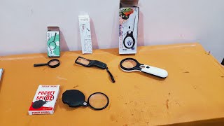 MEGA Unboxing and Review of Handheld Magnifier Illuminated Reading Magnifying Glass Lens Jewelry