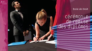 Cérémonie de remise des diplômes de l'Ecole de Droit 2023