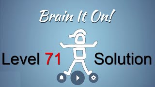 Brain It On Level 71 Solution - Make the ball touch the ground {3 Stars}