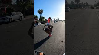 Shirtless dude scrapes CRF450r in the streets of SB 💪🏼 #bikelife #wheelie #stunt