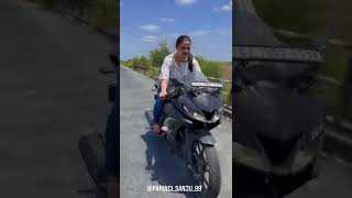 Alone ride lady biker Sanjana