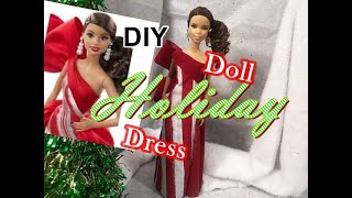 Doll Crafts-  DIY-  Holiday Doll Dress