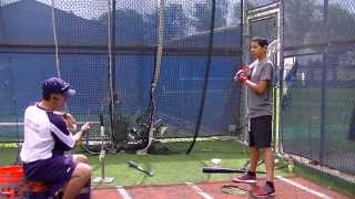 Baseball hitting drills with student - Lightning Stick Inventor Joe Magno