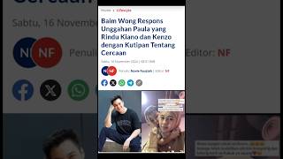 BAIM WONG RESPONS UNGGAHAN PAULA YANG RINDU KIANO DAN KENZO #shorts