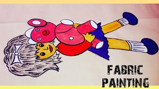 How to paint cartoon on clothes// Fabric painting....