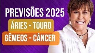 Previsões 2025 para Áries, Touro, Gêmeos e Câncer.