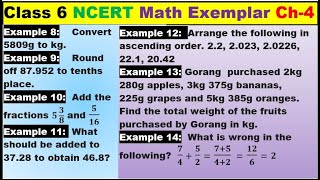 Class 6 Math Ch-4 Example 8 to 14 Math NCERT Exemplar Solution|MATH|NCERT|Fractions and Decimals|CBS