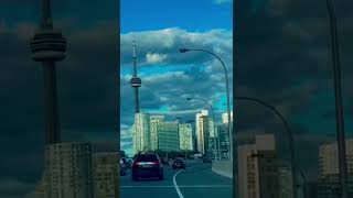 Beautiful view of Toronto downtown from Gardiner expwy