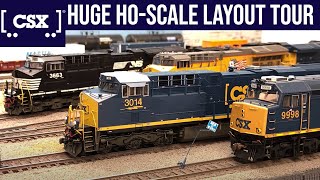 CSX Freight Trains in Stunning HO Scale | Bruce Friedman’s CSX Model Railroad | Full Layout Tour