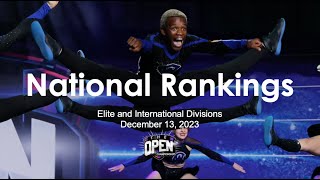 December 13, 2023 - National Rankings for Elite and International Divisions